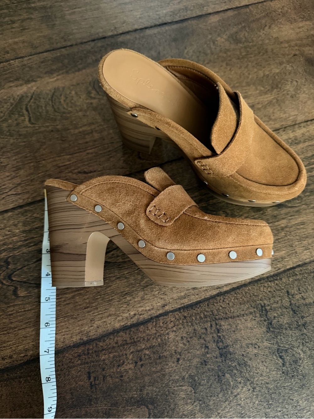 Splendid Rust Suede Clog Mules Size 6.5